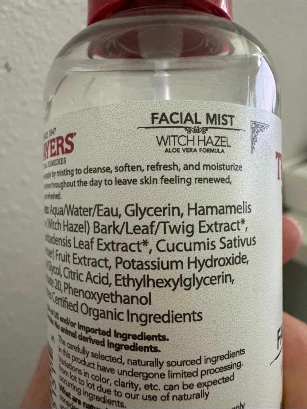 Thayers Cucumber Facial Mist — Alcohol-Free Witch Hazel New 4oz